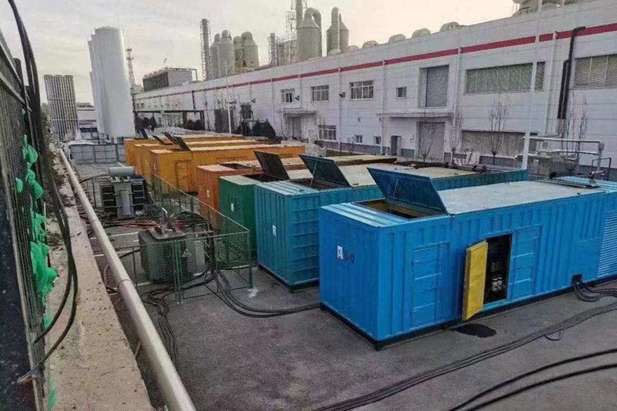 中山发电机租赁施工现场